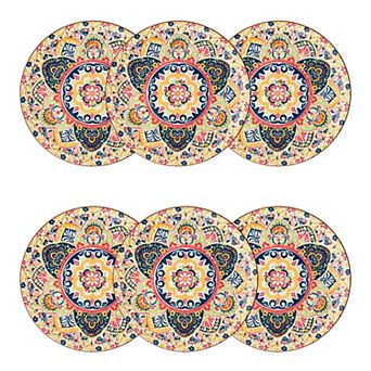 10 Strawberry Street Fiesta Bloom Dinner Plate Set of 6