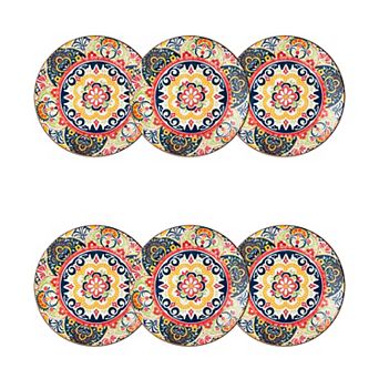 10 Strawberry Street Fiesta Bloom Salad Plate Set of 6