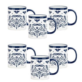 10 Strawberry Street Talavera Mug Set of 6