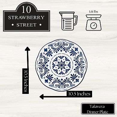 10 Strawberry Street Talavera Dinner Plate Set of 6