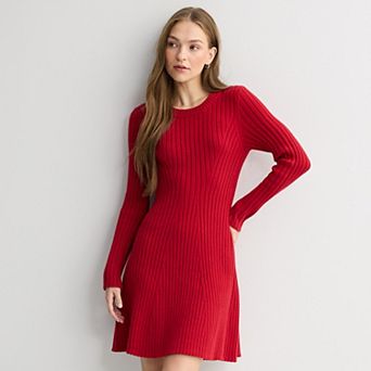 Juniors' Rewind Rib Knit Sweater Dress