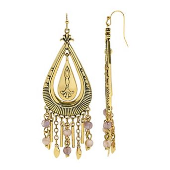 Emberly Gold Tone Chandelier Teardrop Nickel Free Earrings