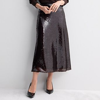 Women's Nine West Midi Sequin Skirt