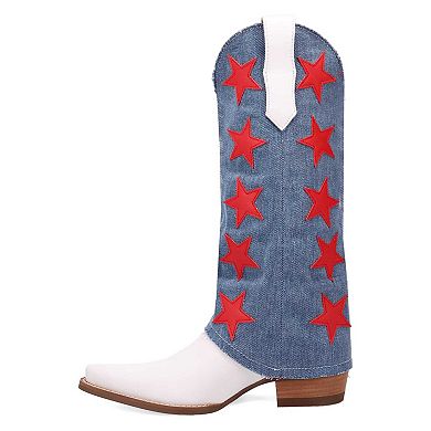 Dingo Glory Days Women's Leather Knee-High Boots with Star Detail