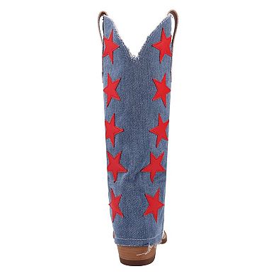 Dingo Glory Days Women's Leather Knee-High Boots with Star Detail