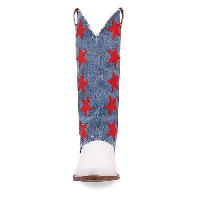 Dingo Glory Days Women's Leather Knee-High Boots with Star Detail