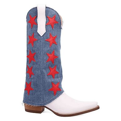 Dingo Glory Days Women's Leather Knee-High Boots with Star Detail