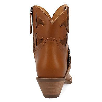 Dingo Saddle Up Women's Leather Ankle Booties With Buckle Detail