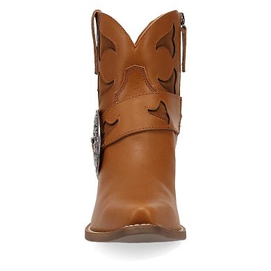 Dingo Saddle Up Women's Leather Ankle Booties With Buckle Detail