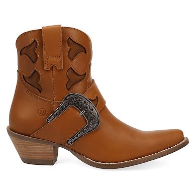 Dingo Saddle Up Women's Leather Ankle Booties With Buckle Detail
