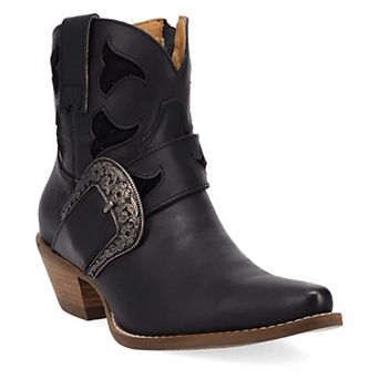 Dingo Saddle Up Women's Leather Ankle Booties With Buckle Detail