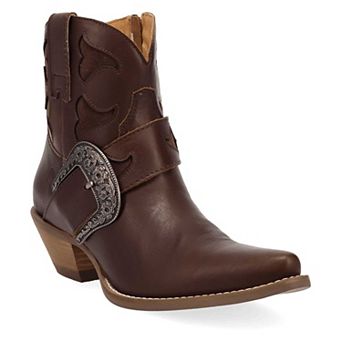 Dingo Saddle Up Women's Leather Ankle Booties With Buckle Detail