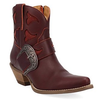 Dingo Saddle Up Women's Leather Ankle Booties With Buckle Detail