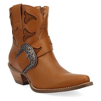 Dingo Saddle Up Women's Leather Ankle Booties With Buckle Detail