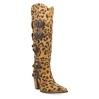 Dingo Spur O' Moment Women's Leather Knee-High Boots With Buckle Detail