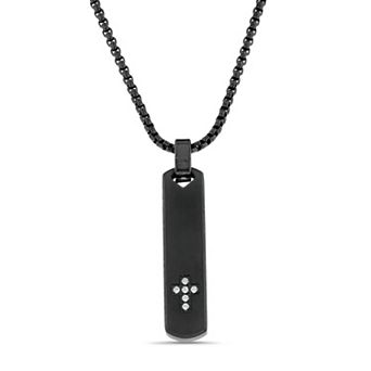Men's STUDIO 1913 Ion-Plated Stainless Steel Cross Bar Box Chain Necklace