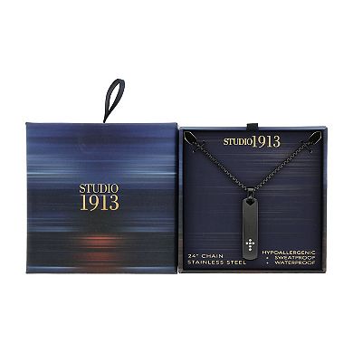 Men's STUDIO 1913 Ion-Plated Stainless Steel Cross Bar Box Chain Necklace