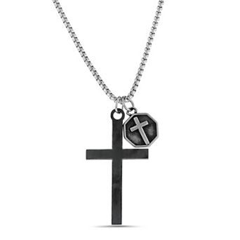 STUDIO 1913 Men's Polished Cross Pendant Necklace