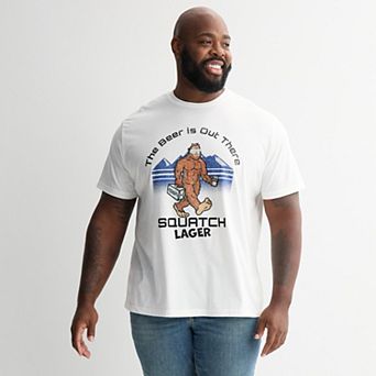 Big & Tall Squatch Lager The Beer Is Out There Graphic Tee