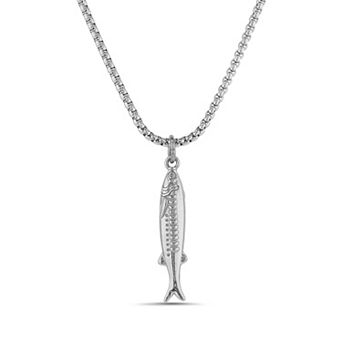 Men's STUDIO 1913 Stainless Steel Fish Charm Pendant Necklace