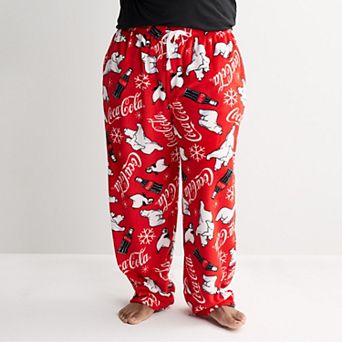 Big & Tall Coke Logo & Bears Fleece Pajama Pants