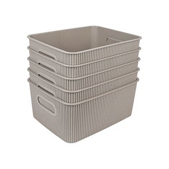 Belle Maison 5-Pack Fluted Small Wheatstraw Bins