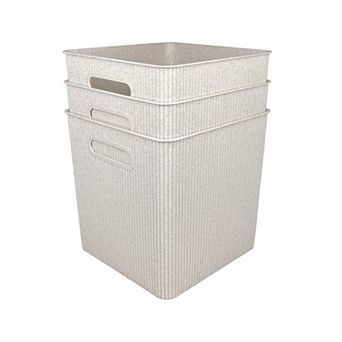 Belle Maison 3-Pack Fluted Cube Storage Bins