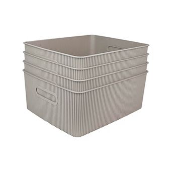 Belle Maison 4-Pack Fluted Medium Wheatstraw Bins