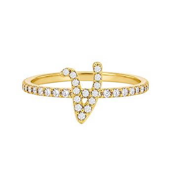 PRIMROSE Pave Cubic Zirconia Initial Ring