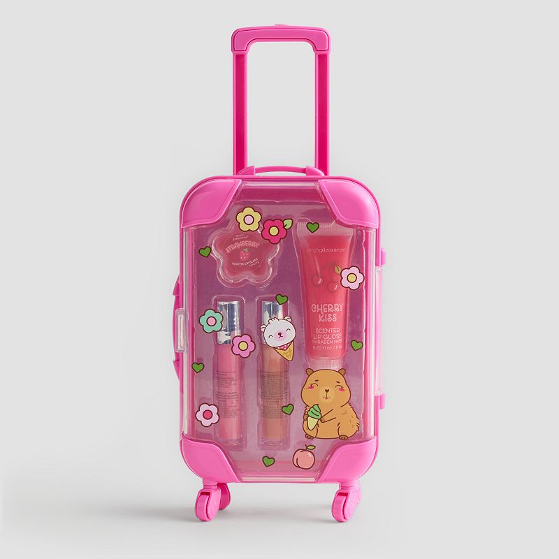 Simple Pleasures Capybara Rolling Luggage Case Lip Care Set