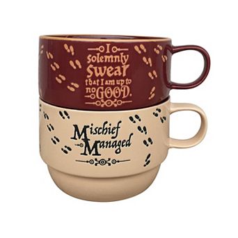 Silver Buffalo Harry Potter Marauders Map 18-oz. Stacking Soup Mug 2-Pack