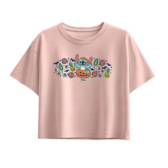 Girls 7-16 Disney's Lilo & Stitch Pumpkin Florals Boxy Tee