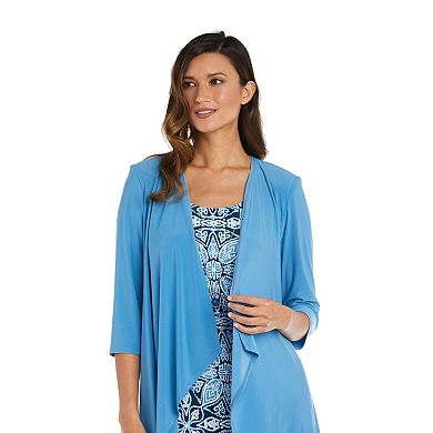 Women's R&M Richards 3-Piece Medallion Flyaway Jacket & Dress Set with Necklace