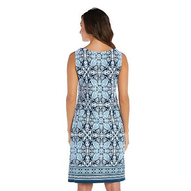 Women's R&M Richards 3-Piece Medallion Flyaway Jacket & Dress Set with Necklace