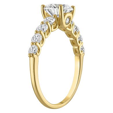 White Lotus 14k Gold Over Sterling Silver Lab-Created Moissanite Bridal Ring
