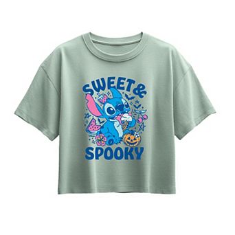 Girls 7-16 Disney's Lilo & Stitch Sweet & Spooky Boxy Tee