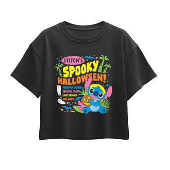 Girls 7-16 Disney's Stitch's Spooky Halloween Boxy Tee