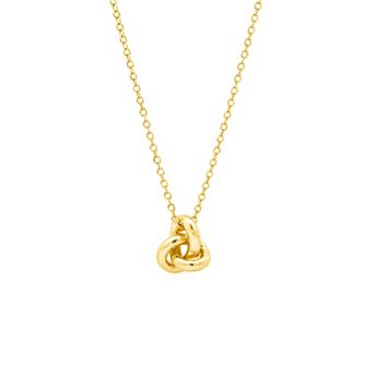PRIMROSE 14k Gold Flash Plated Polished Cubic Zirconia Loveknot Pendant Necklace