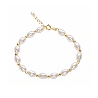 PRIMROSE 14k Gold-Plated Simulated Pearl Bead Bracelet