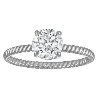 NaturaLux™ Sterling Silver 1 Carat T.W. Lab-Grown Diamond Solitaire Ring