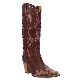 Dingo Untamed Women's Leather Western Boots With Block Heel