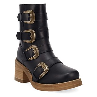Dingo Topanga Women's Leather Ankle Booties With Buckle Detail