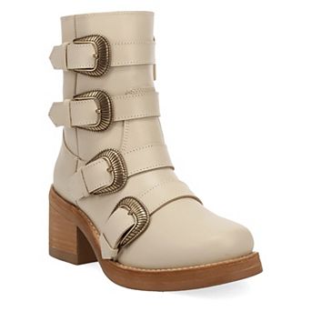 Dingo Topanga Women's Leather Ankle Booties With Buckle Detail