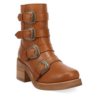 Dingo Topanga Women's Leather Ankle Booties With Buckle Detail