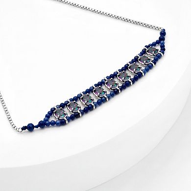 Brilliance Adjustable Silver-Plated Gemstone Beads Bracelet