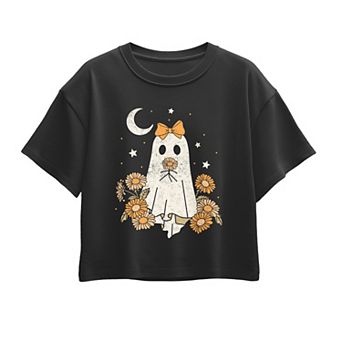 Girls 7-16 Coquette Ghost Floral Boxy Tee