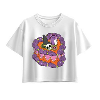 Girls 7-16 Halloween Cake Boxy Tee