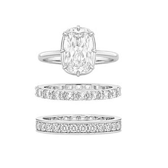 PRIMROSE 3 pc Cubic Zirconia Band Ring Set