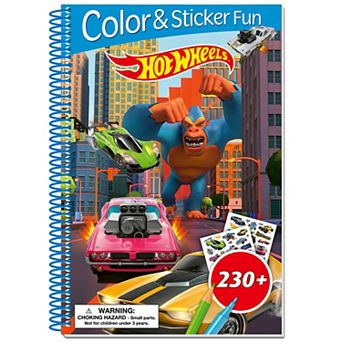 book n app Color & Sticker Fun Hot Wheels Spiralbound Book