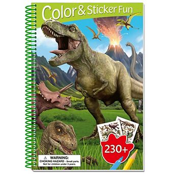 book n app Color & Sticker Fun Dinosaurs Spiralbound Book